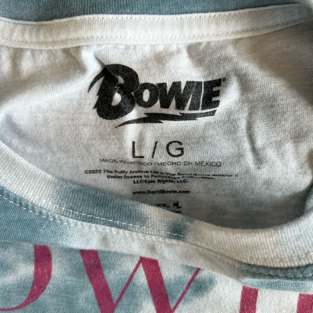 David Bowie Crop Top T-shirt Large tie dye - Picture 2 of 5